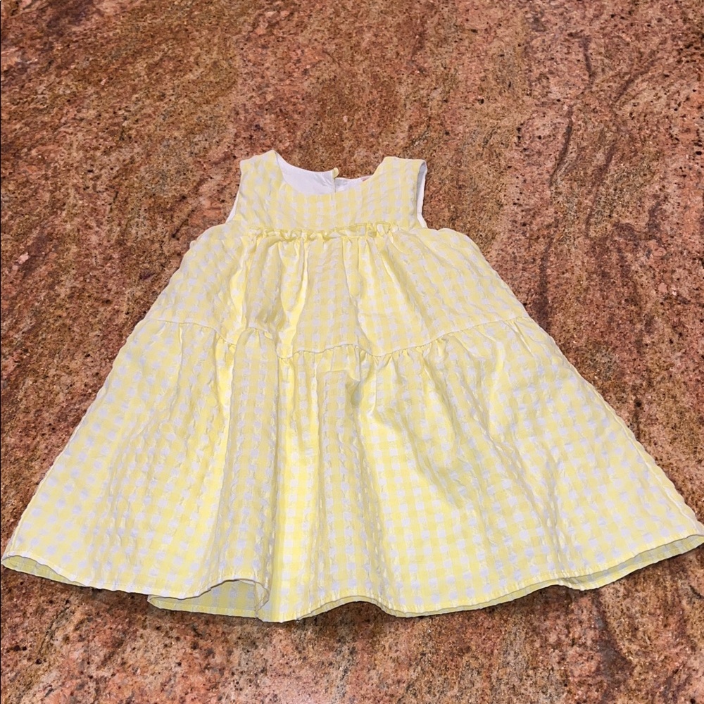 Zara Yellow and White Gingham Sleeveless Dress